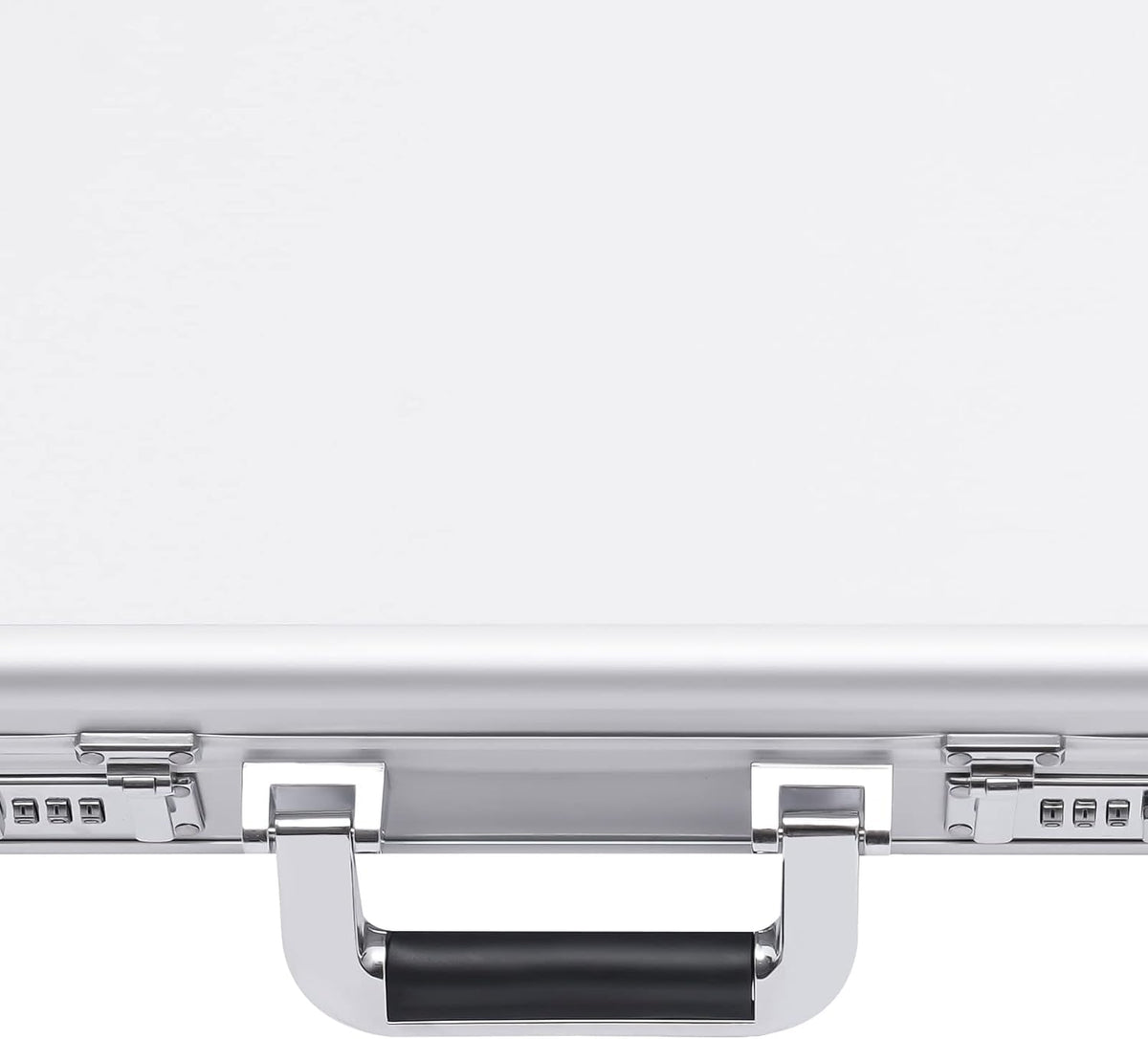 Aluminum Attache Case, 15 x 13 x 4.3 Inch Combination Lock Hard Laptop Case with Strap, Silver F567