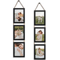 2 Pack Black 3 Openings Vertical Hanging Photo Frame Set for 5x7 inch Pictures S6256