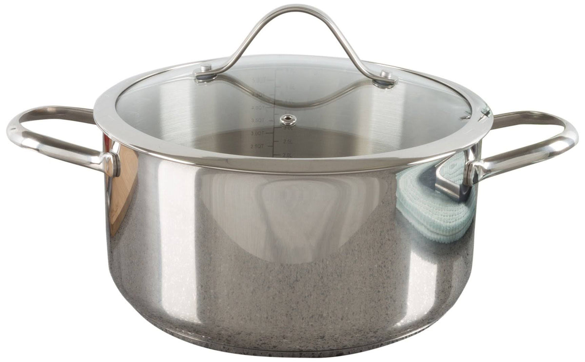 6 Quart Stainless Steel Stock Pot with Lid T569