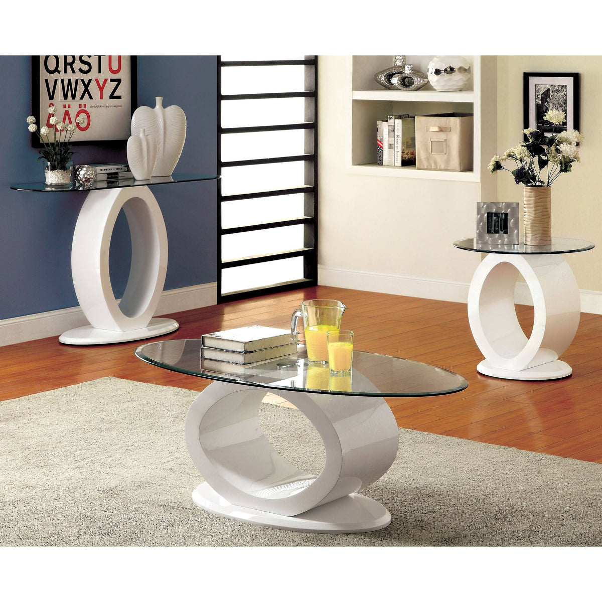 Modern O-shaped End Table White A518