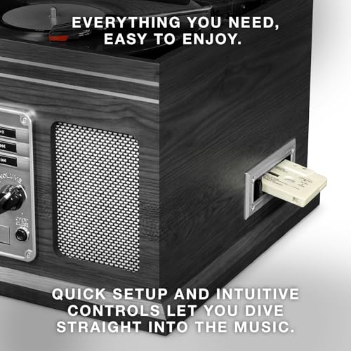 Natural 3-Speed Turntable with CD & Cassette Player, AM/FM Radio O3483