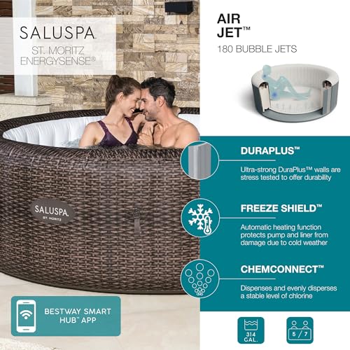 Inflatable Hot Tub with 180 AirJets and EnergySense Cover R6131