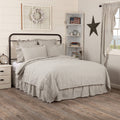 Blue Ticking Stripe Queen Quilt Coverlet U91668
