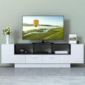 70 Inch Black & White Glossy TV Stand T89876