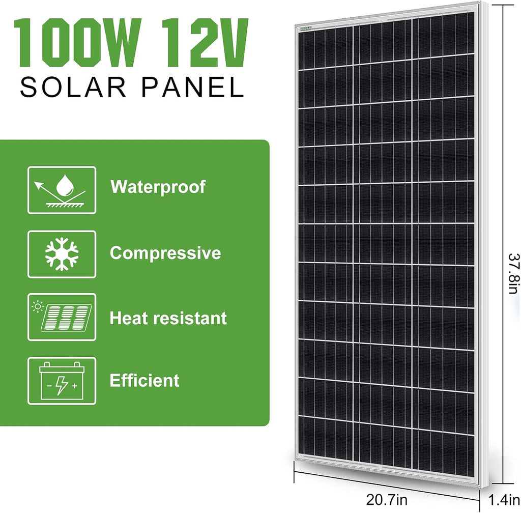 400W 24V Solar Panel Kit with 100W Panel, 50AH Lithium Battery and 1500W Inverter B504357