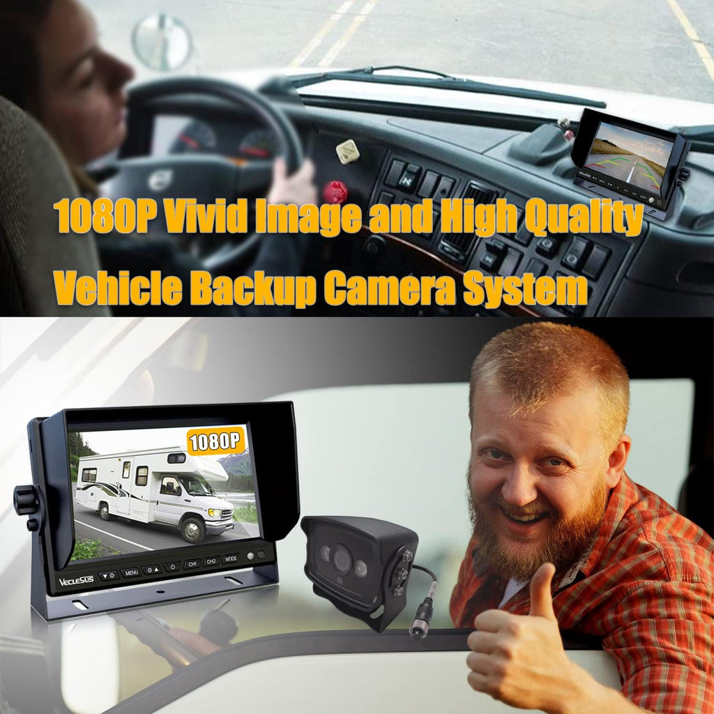 1080P HD Wired Backup Camera System with 7 IPS Monitor Y80068
