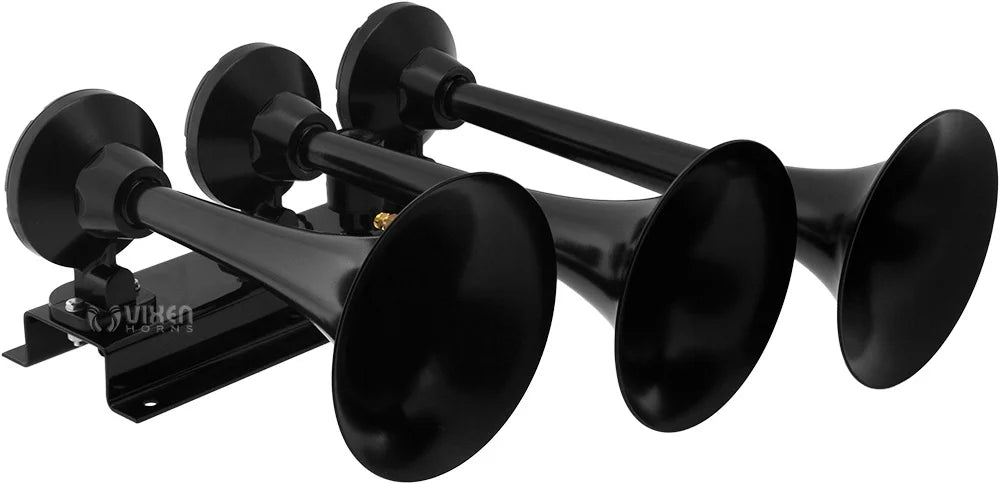 Train Horn Kit with 200psi Air Compressor, 3 Gallon Tank, 3 Trumpets O329336