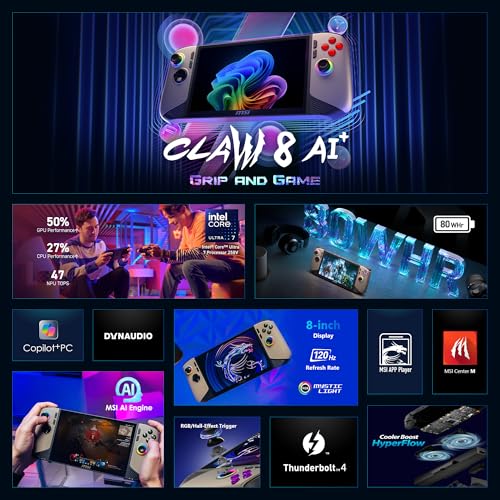 Black 7" FHD 120Hz Display 16GB LPDDR5 512GB NVMe SSD PC Gaming Handheld M4616
