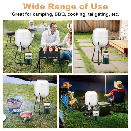 Propane Refill Adapter with Cylinder Refill Stand, QCC1 Adapter 20lb to 1lb Converter with Gauge and On-Off Control Valve J698