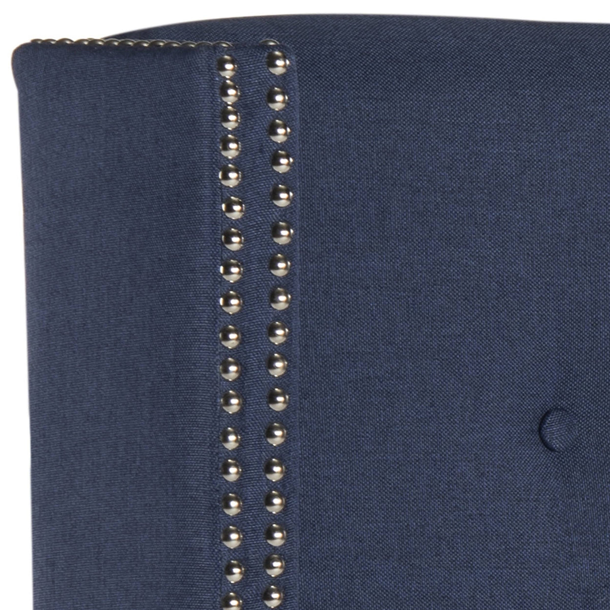 Navy Linen Tufted Winged Headboard Queen B21887