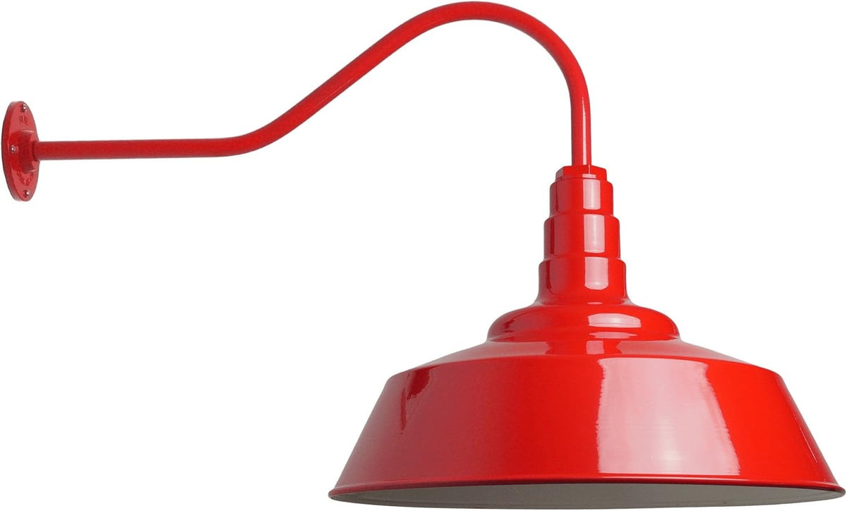Gooseneck Barn Light Matte Black with Brass Interior X40825