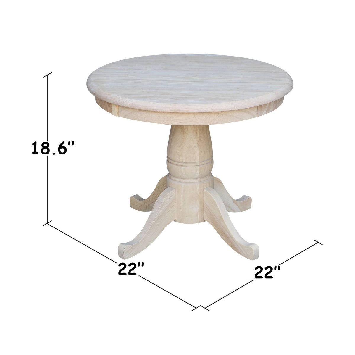 Unfinished Round Pedestal Table S4360