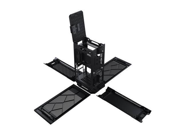 Black Mini-ITX Case with Fabric and Aluminum Panels D804