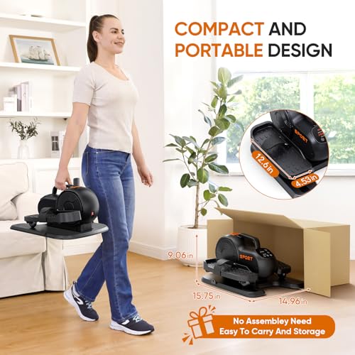 Under Desk Elliptical Machine, Electric Ellipse Leg Exerciser, Seated Pedal Exerciser T96454