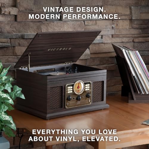 Natural 3-Speed Turntable with CD & Cassette Player, AM/FM Radio O3483
