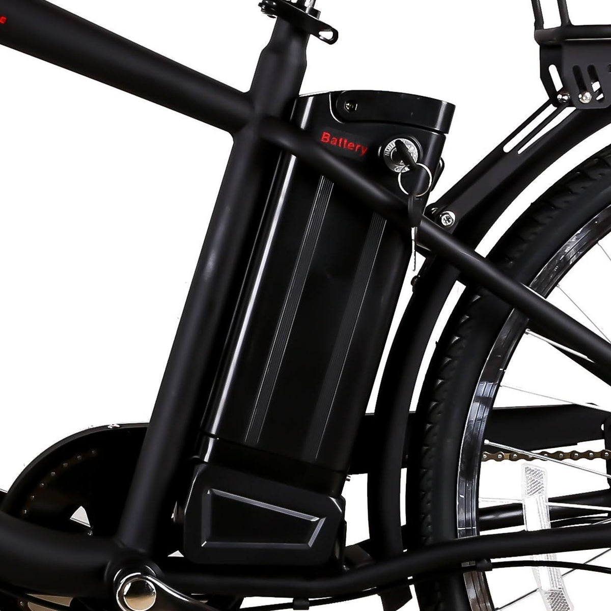 City Electric Bicycle 26x22 Camel Black with Plastic Basket U45887