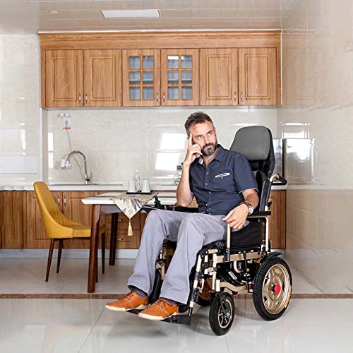 Grey Electric Wheelchair with Flip-Back Armrest & Swing-Away Leg Rests J1126