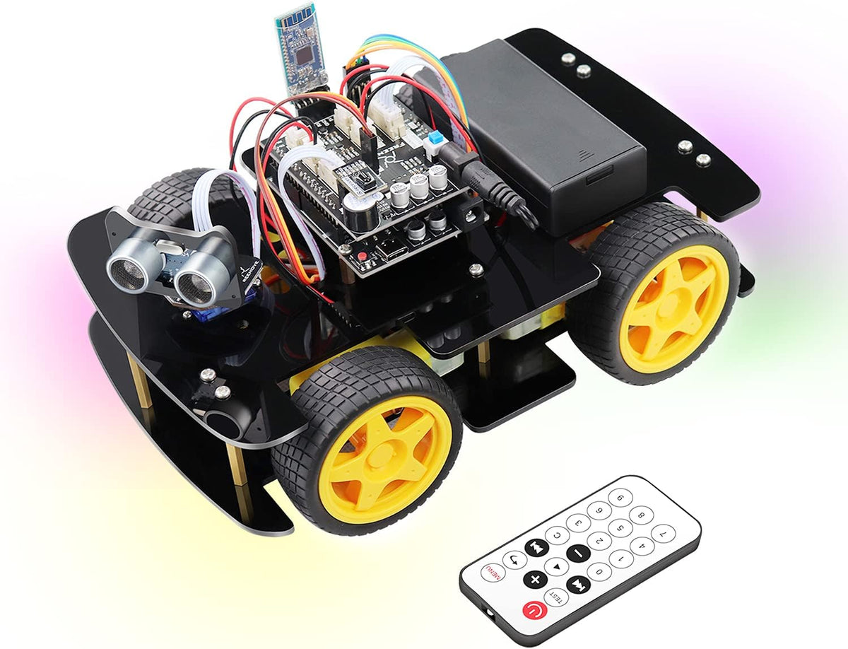 4WD Car Kit with RF Remote, Line Tracking, Obstacle Avoidance, Ultrasonic Sensor O2265