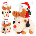 Singing Dancing Walking Reindeer Plush and Santa Claus Plush Toy R3957