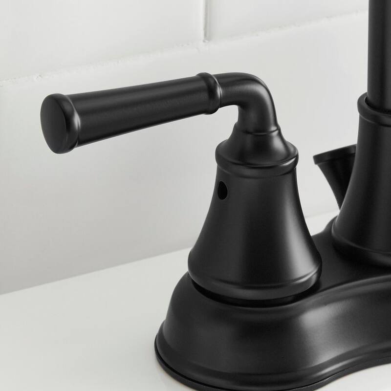 4 in. Centerset Double Handle High-Arc Bathroom Faucet in Matte Black D741