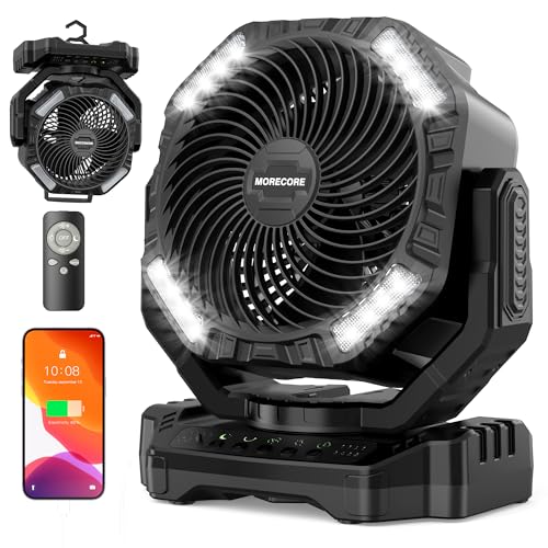 20000mAh Rechargeable Camping Fan with Light U31946