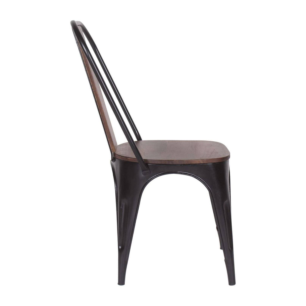Industrial Iron Mango Wood Side Dining Chairs (Set of 2) Brown A5206