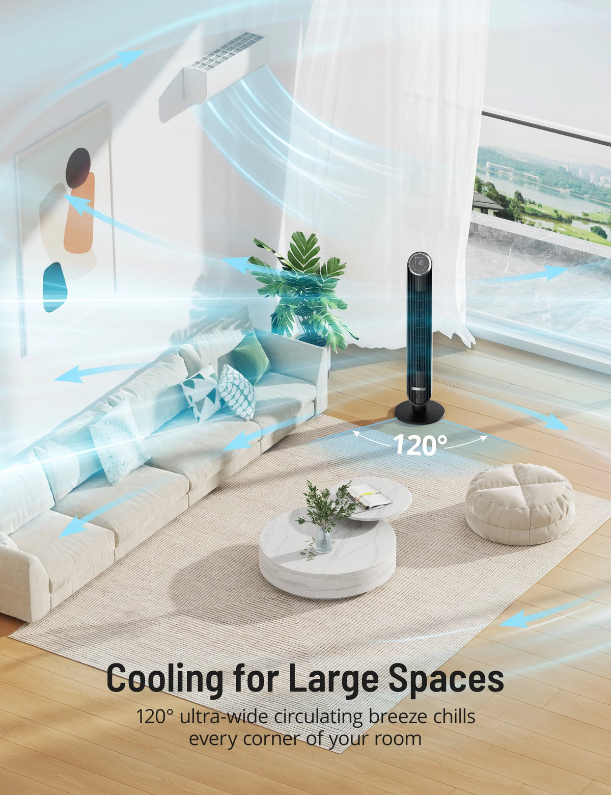 Bladeless Tower Fan with Remote X90629