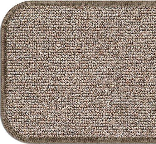 Set of 15 Attachable Carpet Stair Treads Pebble Beige 8 in. x 30 in. F30064