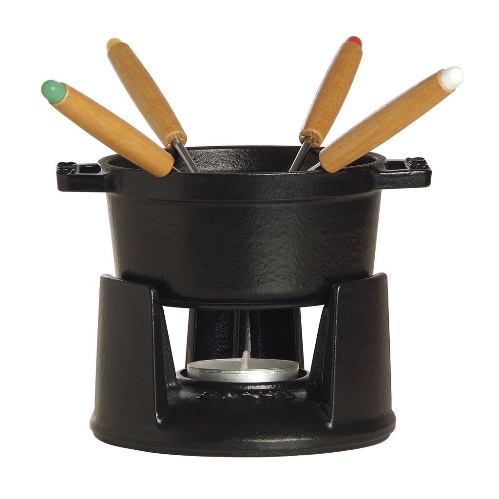 Cast Iron 0.25-qt Mini Chocolate Fondue Set N834