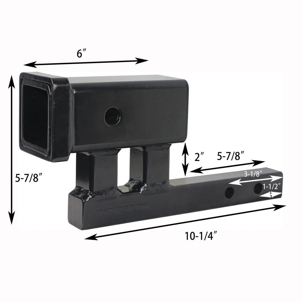 1-1/4" to 2" Hitch Adapter with 4" Rise and 3-3/8" Drop V450403