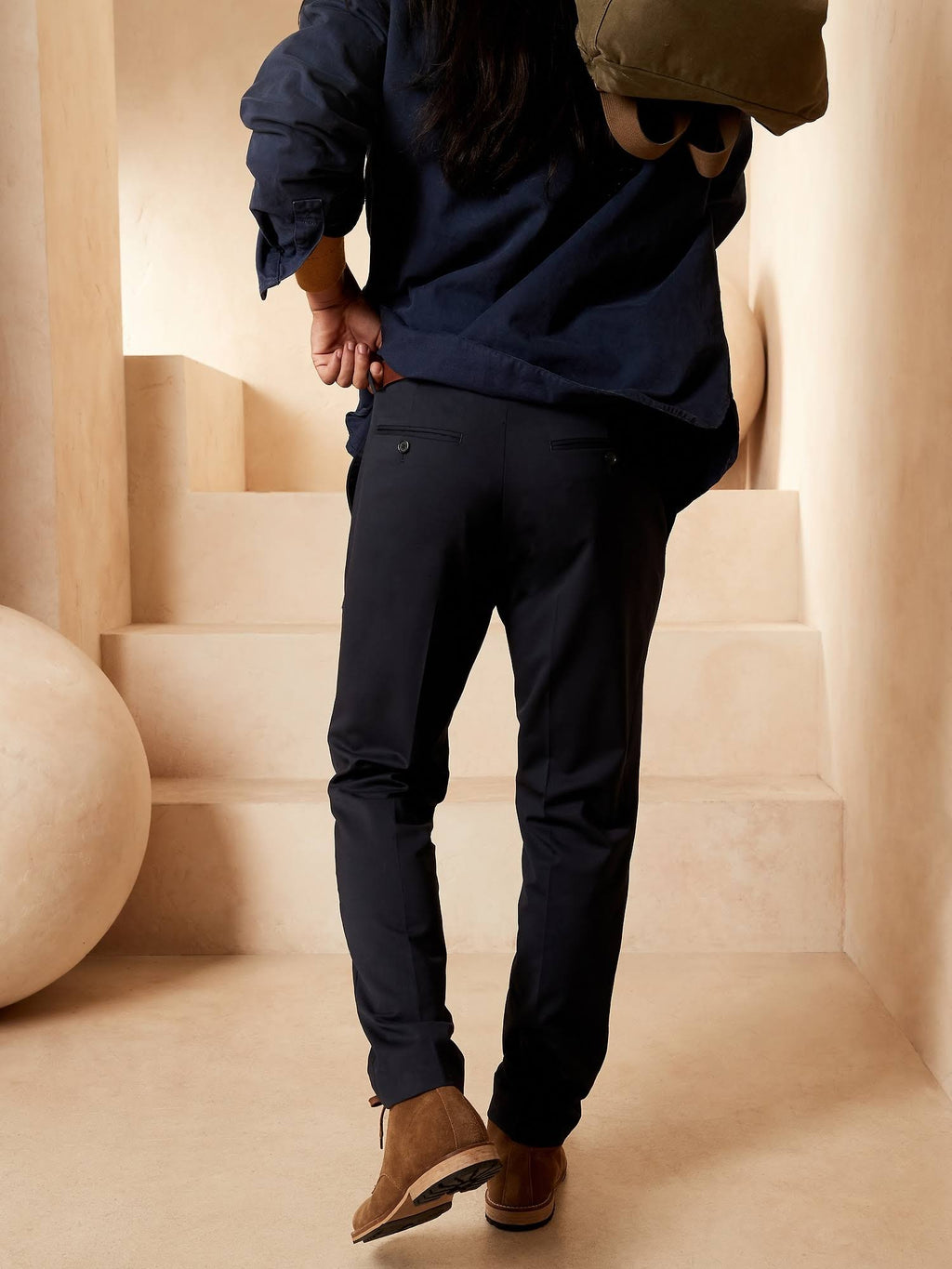 Navy Slim Italian Wool Suit Pant J260262
