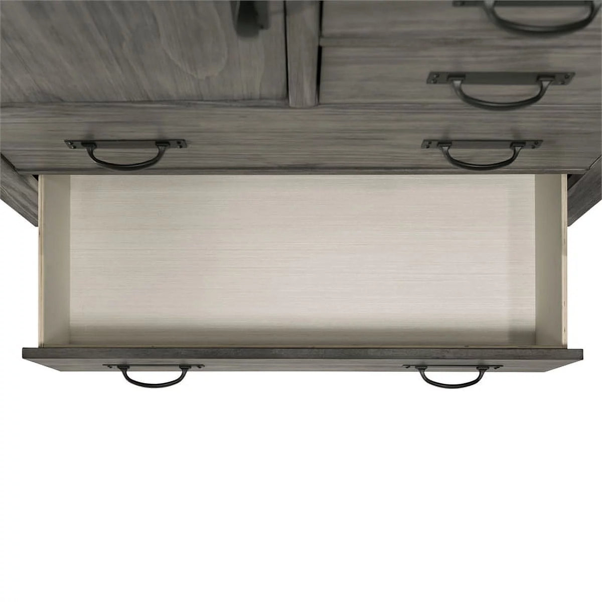 Gray Solid Wood 5-Drawer Chest P30269