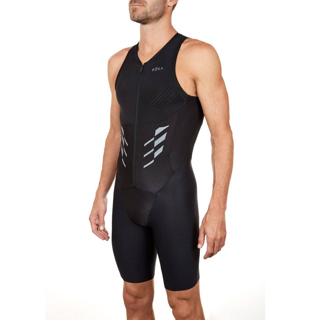 Black Sleeveless Tri Suit T446