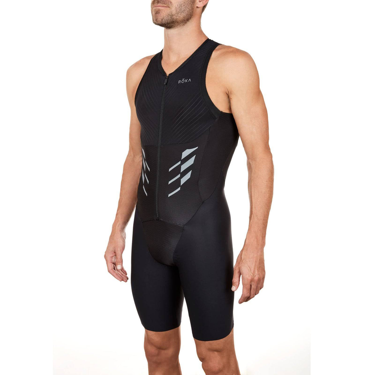 Black Sleeveless Tri Suit T446