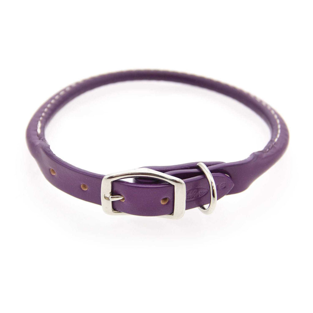 Leather Rolled Dog Collar R776