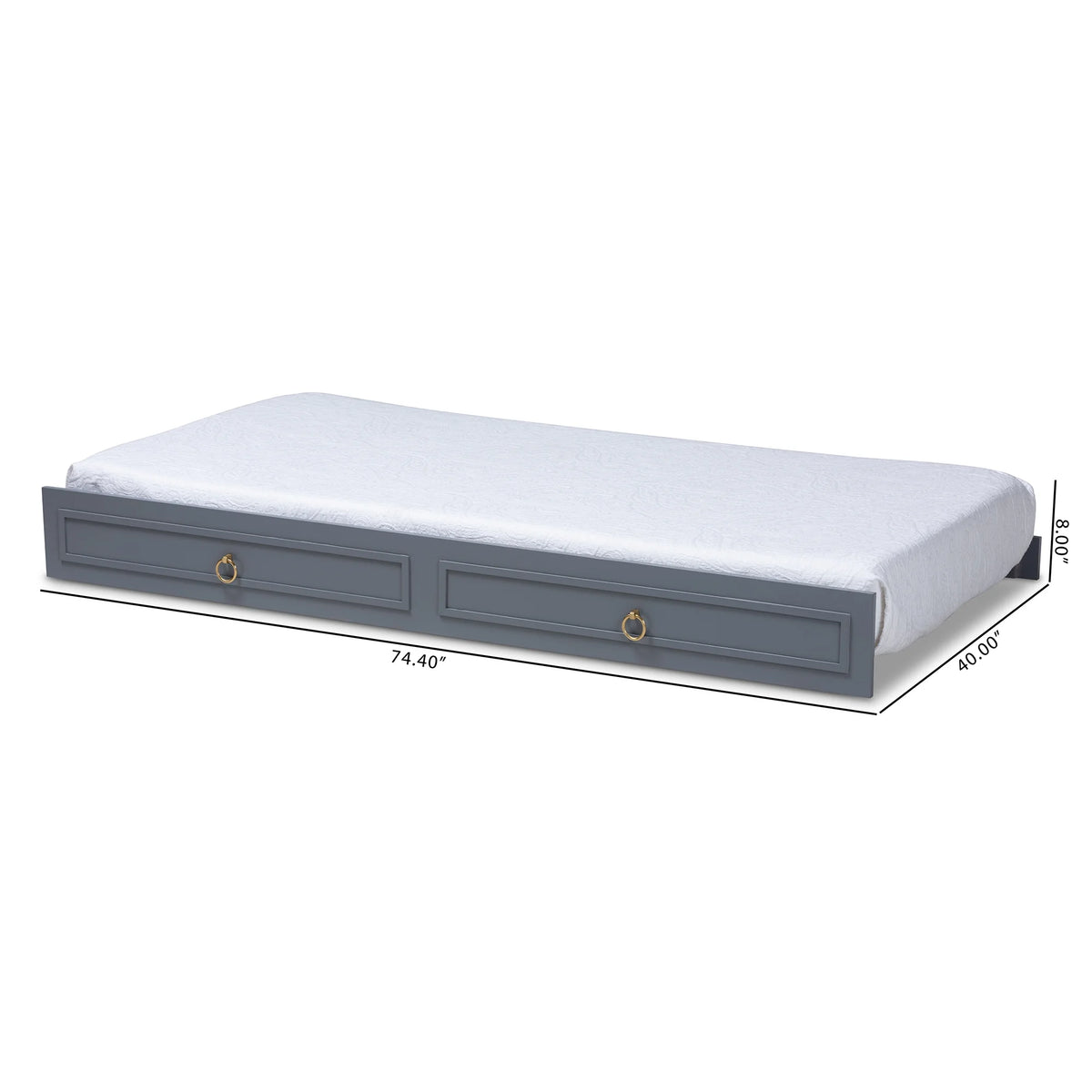 Gray Finished Wood Twin Size Trundle Y130