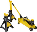 2-Ton Hydraulic Floor Jack and Jack Stands with Steel Frames F85756