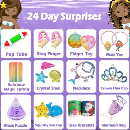 Advent Calendar 2025 with Hair Accessories and Fidget Toys D8469