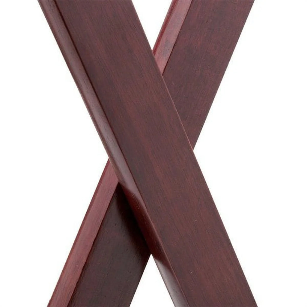 Mahogany Finish Teak Wood Tray Stand A15043
