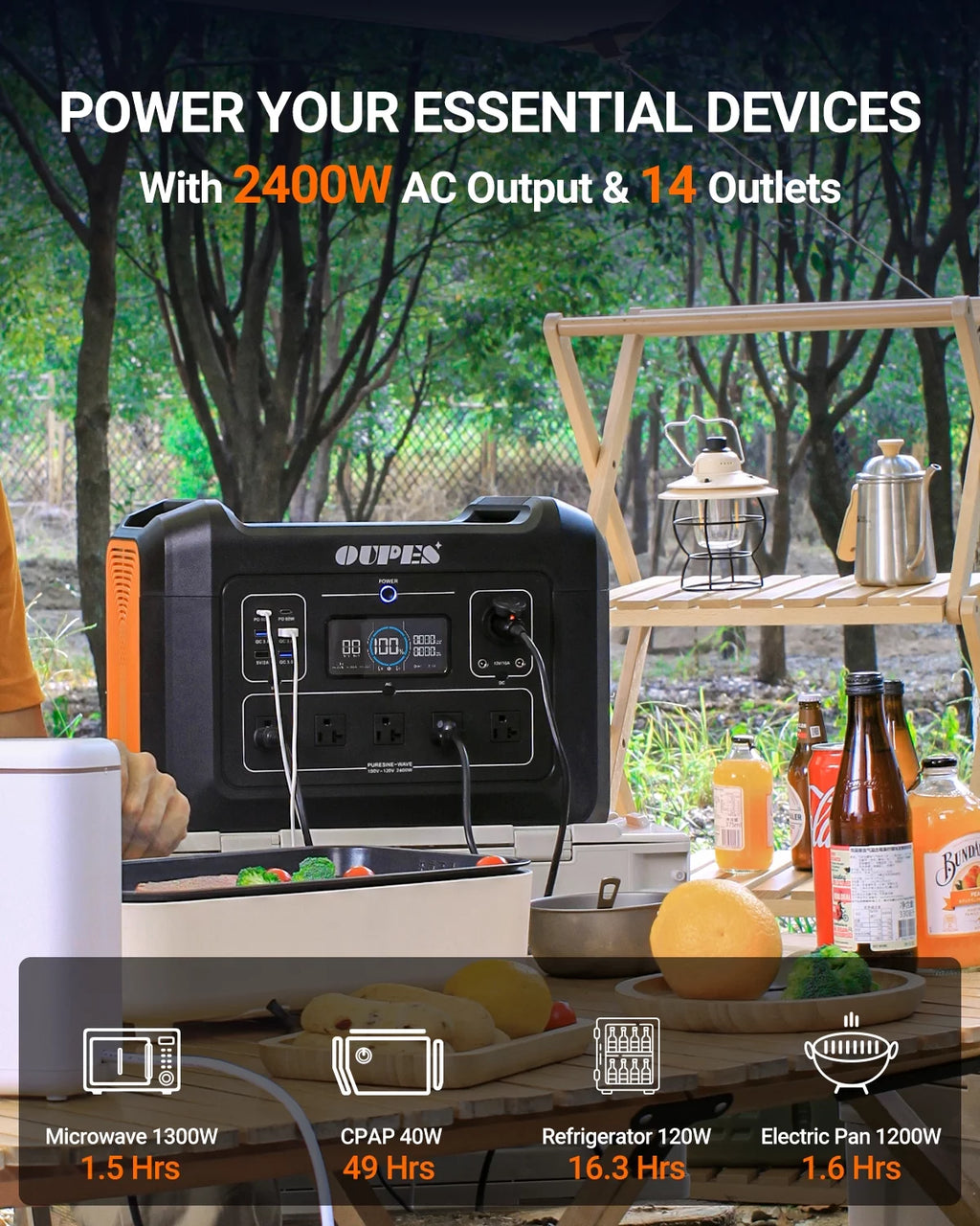 2400W 2232Wh Portable Power Station with 4 240W Solar Panels Z87601