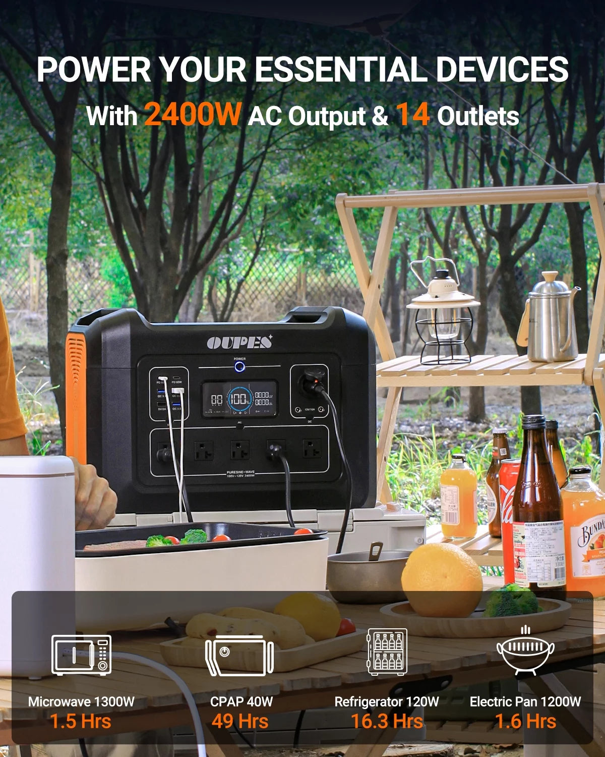 2400W 2232Wh Portable Power Station with 4 240W Solar Panels Z87601