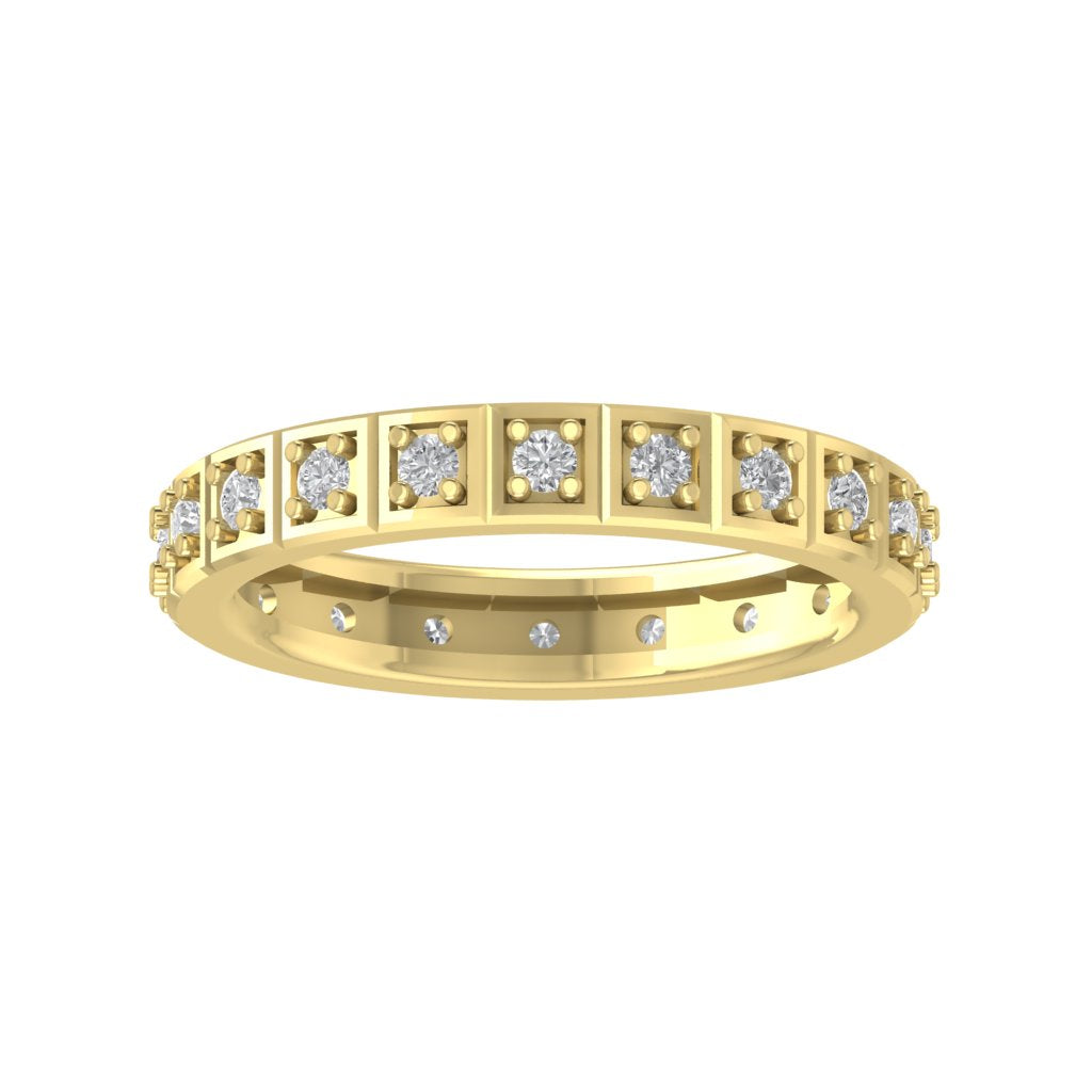 10K Yellow Gold Diamond Eternity Band Ring X839