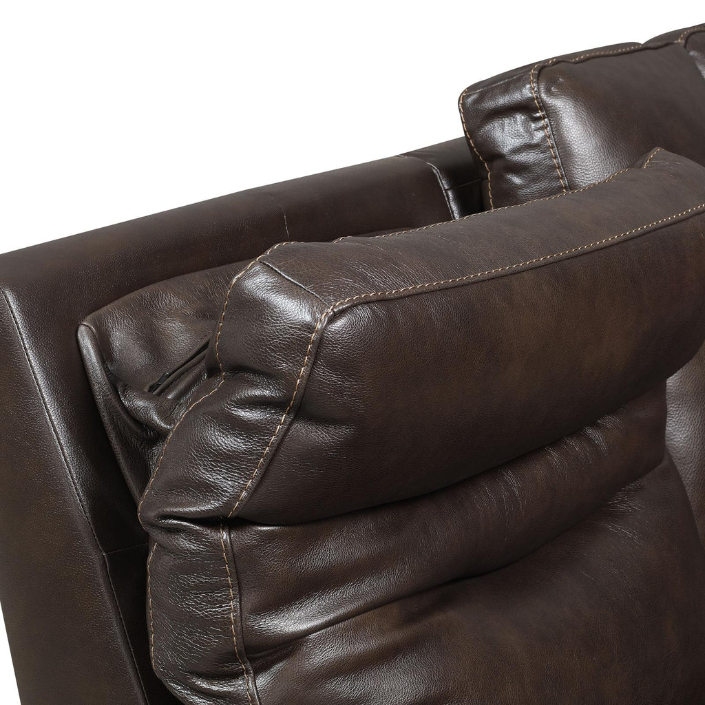 Dark Brown Leather Power Recliner Sofa H534812