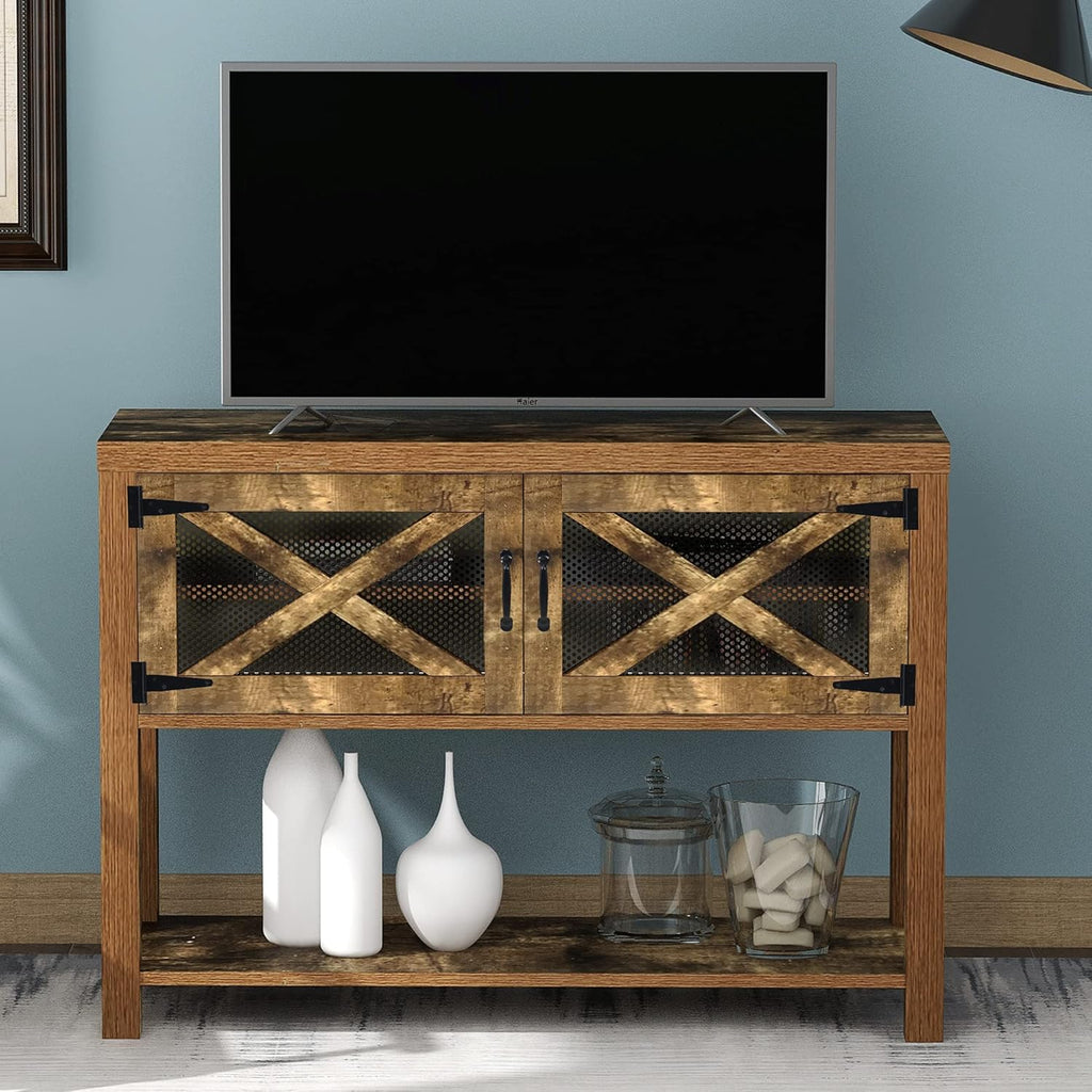 Espresso Wood Console Table with 2 Drawers, 2 Cabinets, 1 Shelf P40651