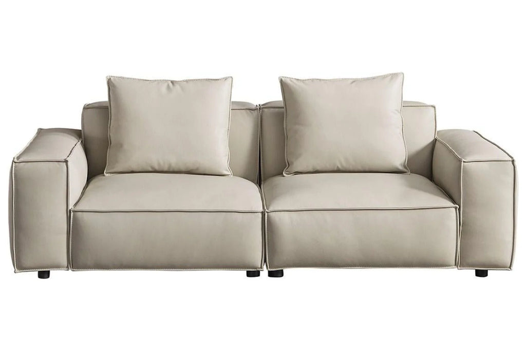 Modern Light Gray Full Leather Sofa U774