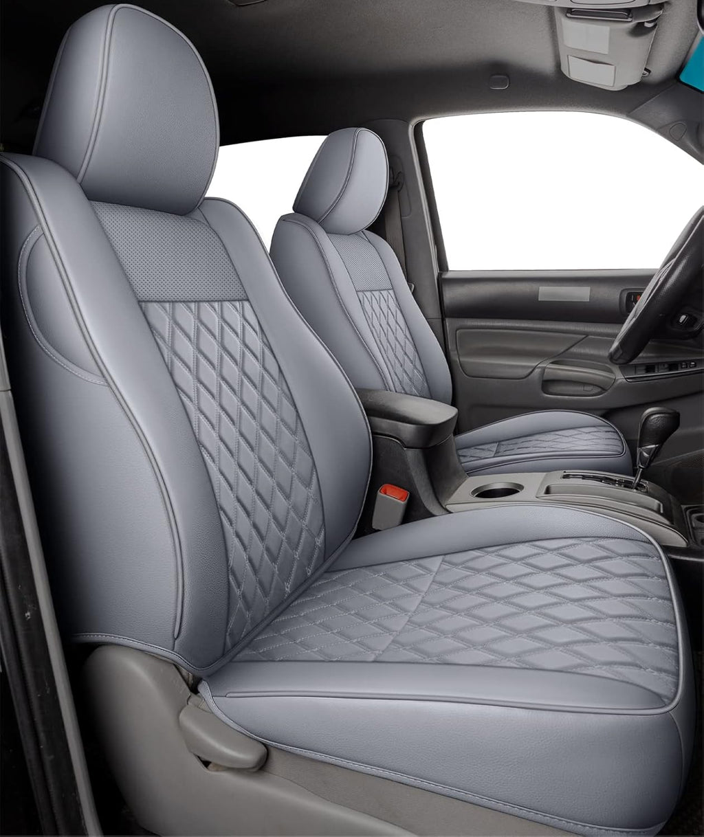 Black-Red Faux Leather Full-Set Seat Covers G5991