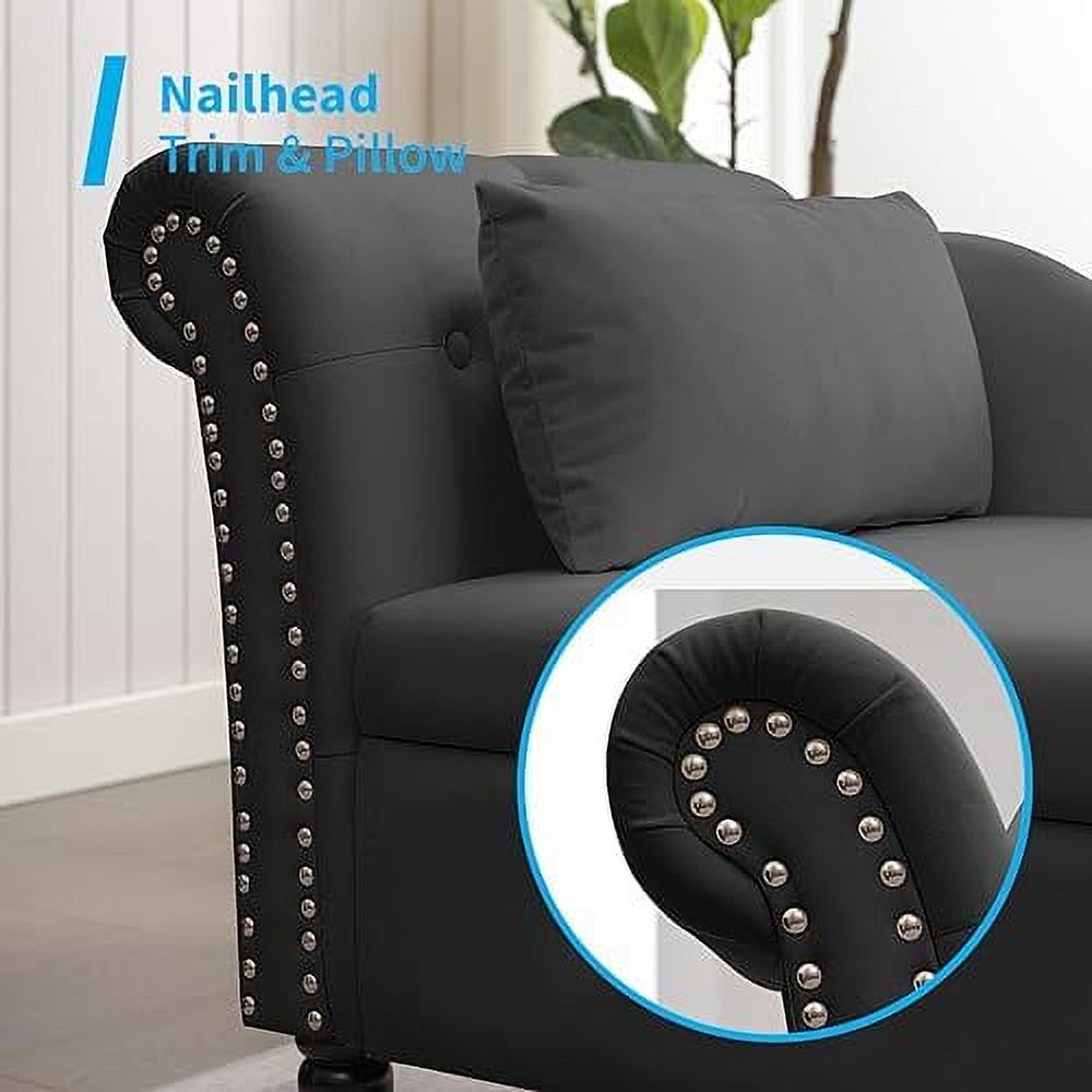 Velvet Chaise Lounge Chair with Cushion H7475