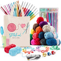 Crochet Kit with Yarn Balls, Needles, Canvas Tote Bag, 73 Piece U641