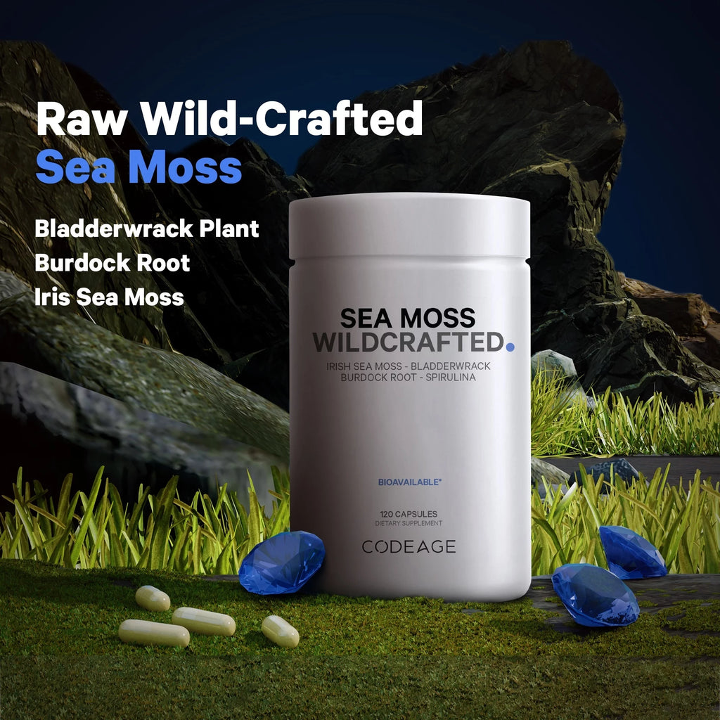 Irish Sea Moss, Bladderwrack, Burdock Root & Spirulina 120 ct Z8236