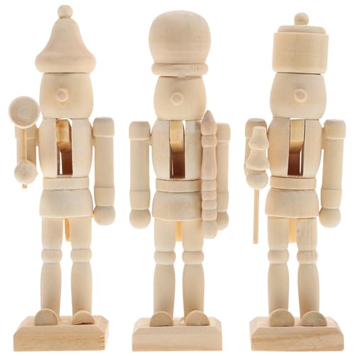 3 Pcs Wooden Nutcracker Christmas Decor Y5909